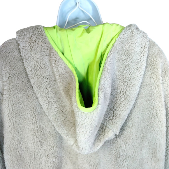 Nordstrom BP Jacket Womens Medium Beige Green Faux Shearling Neoncore NWT - Picture 9 of 12